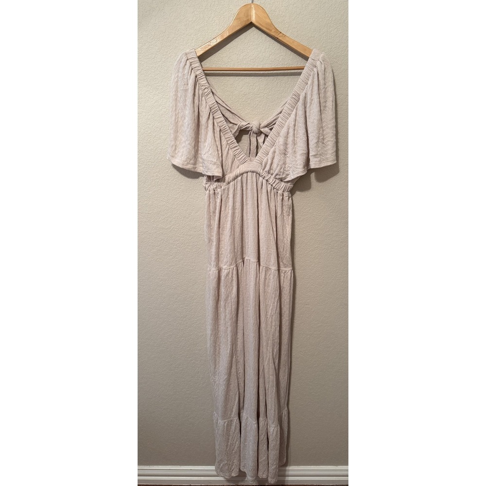 Free People FP Beach Dress Women's Small Maxi La La Maxi Ethereal Tiered Cream
